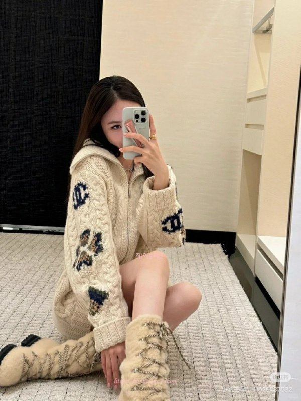 샤넬 여성 니트 집업 가디건