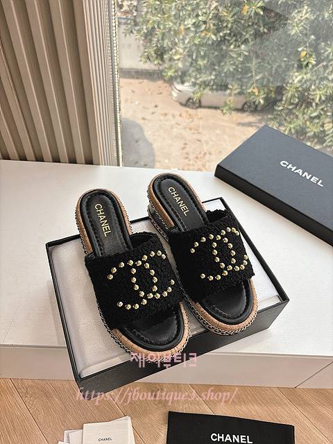 샤넬 웨지 샌들