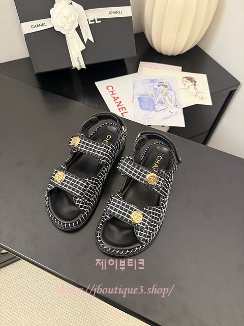 샤넬 벨크로 샌들