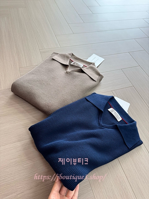 쿠치넬리 남성 반팔 카라 티셔츠 (2color)