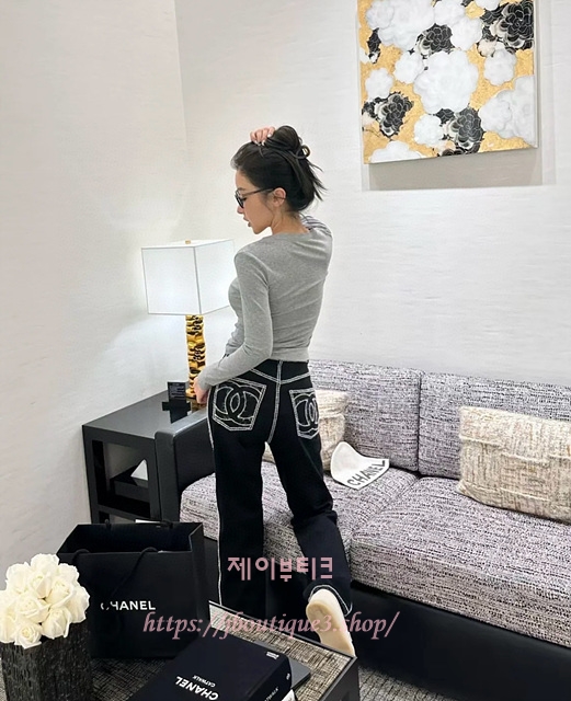 샤넬 데님 팬츠