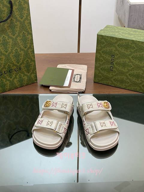 구찌 벨크로 슬리퍼