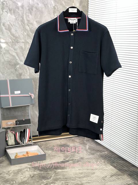 톰브라운 반팔 카라 니트 (남녀 공용)