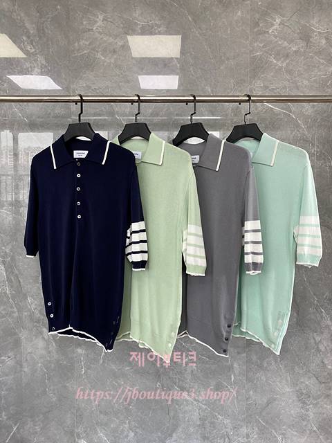 톰브라운 반팔 카라 티셔츠 (4color,남녀 공용)