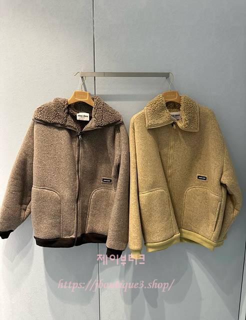 미우미우 코튼 플리스 집업 블루종 재킷 (2color)