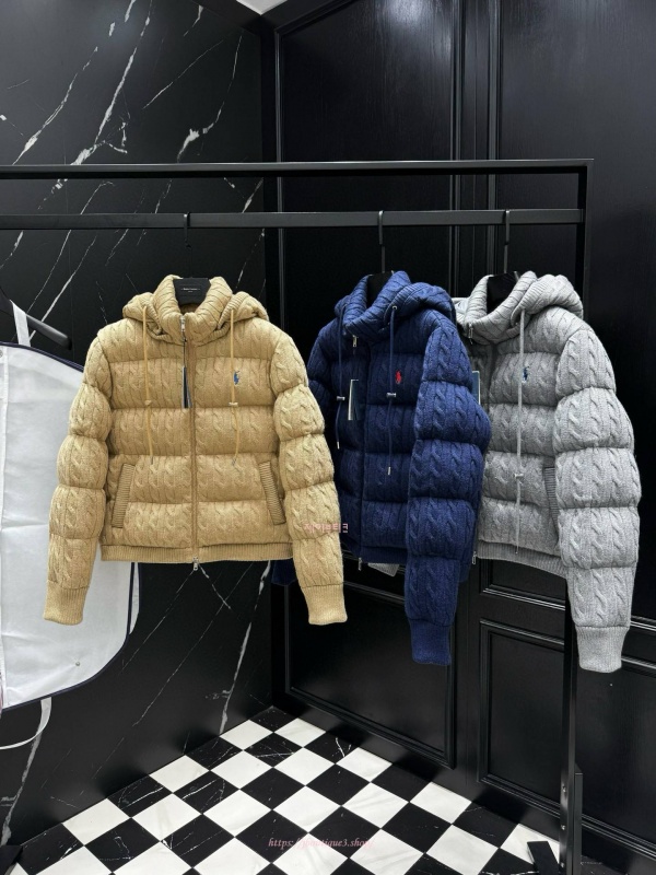 폴로 케이블 니트 패딩 다운 재킷 (3color)