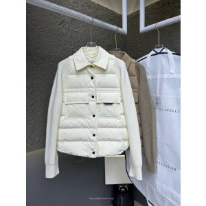 쿠치넬리 니트 패디드 점퍼 (2color)