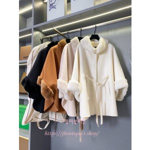 로로피아나 케이프 퍼 코트 (5color)