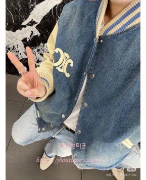 셀린느 데님 봄버 자켓 (남녀 공용)