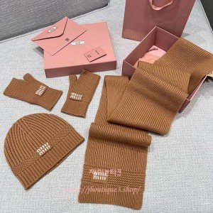 미우미우 장갑 비니 목도리