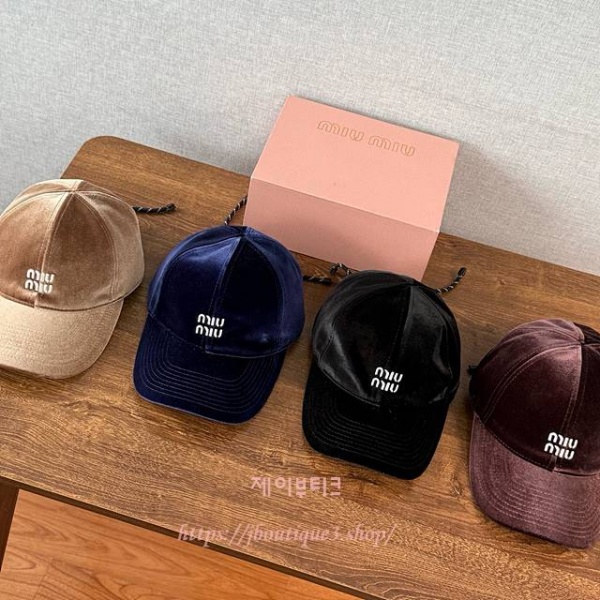 미우미우 벨벳 볼캡 (4color)