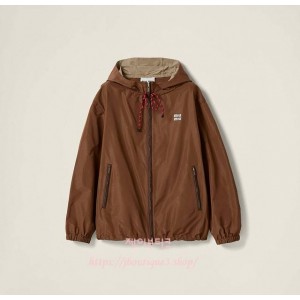 미우미우 테크니컬 패브릭 후드 재킷