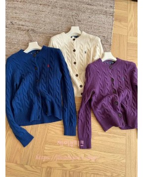 폴로 케이블 니트 가디건 (3color)