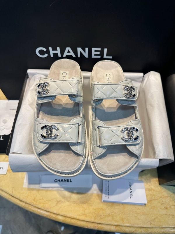 샤넬 벨크로 슬리퍼