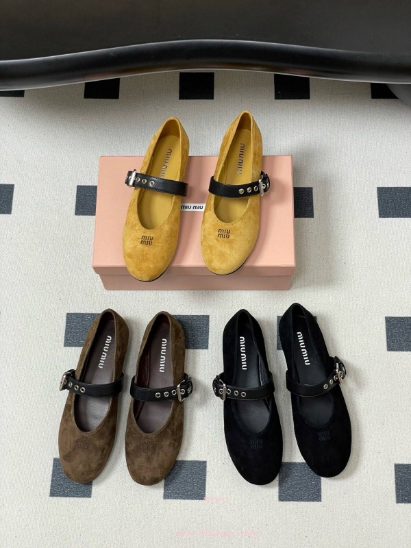 미우미우 스웨이드 발레리나 (3color)