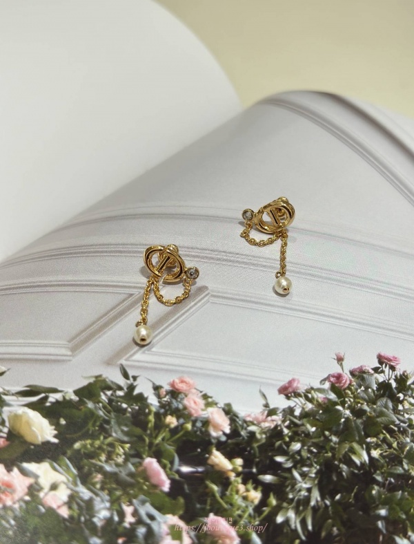 디올 CD Navy 귀걸이 이어링